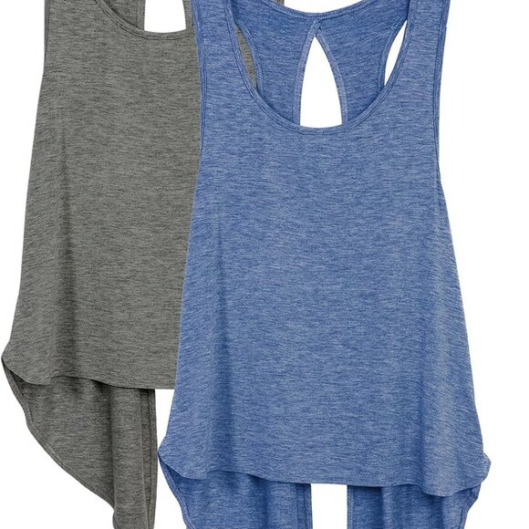 Flowy Open Back Workout Tanks for Women - Breathable Athletic Tops Available - Picture 1 of 6
